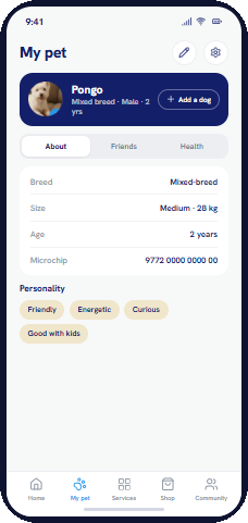 PEQuu pet profile